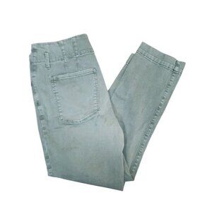 White House Black Market Jeans Pants High Rise The Slim Crop Beige Size 8 Green